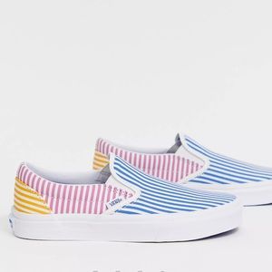 Vans Slip On color block stripe sneakers